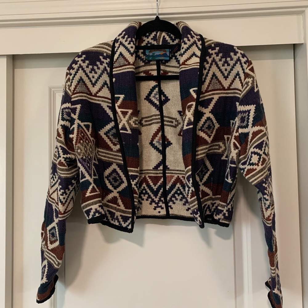 Vintage crop southwestern blazer